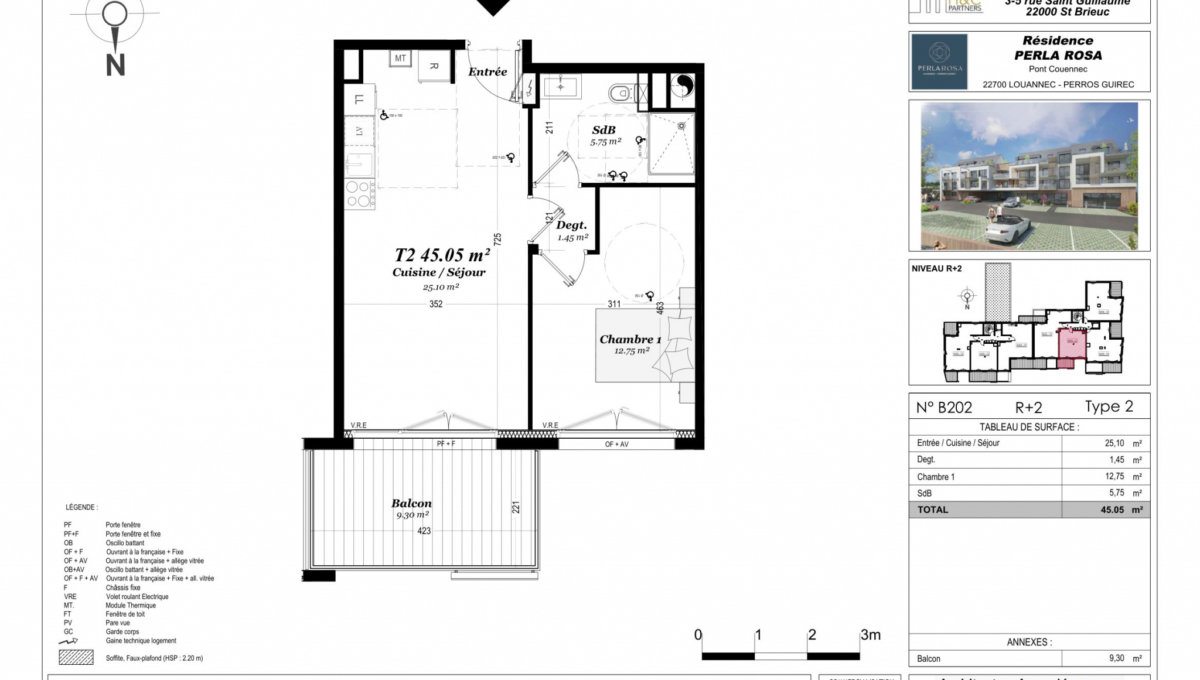 APPARTEMENT T2 NEUF 45.05M2 VUE MER PERROS-GUIREC Appartement Programme neuf