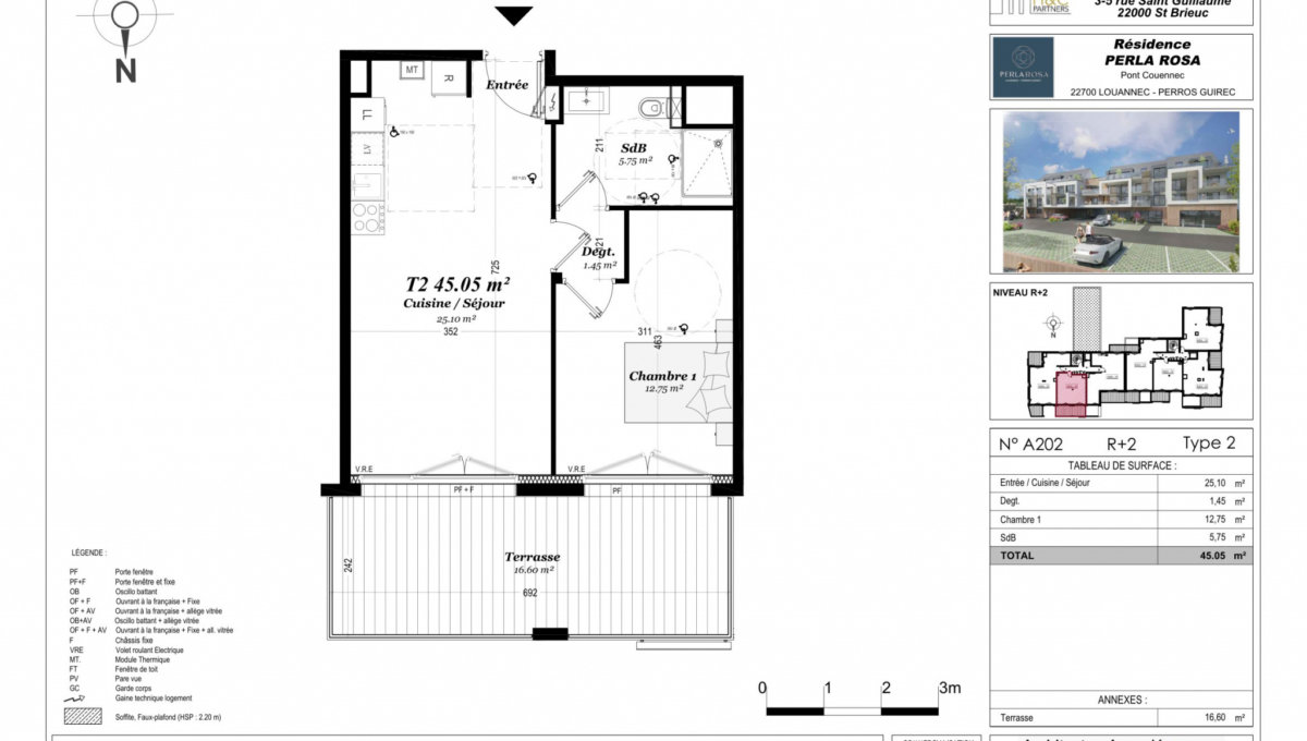 APPARTEMENT T2 NEUF 45.05M2 VUE MER PERROS-GUIREC Appartement Programme neuf